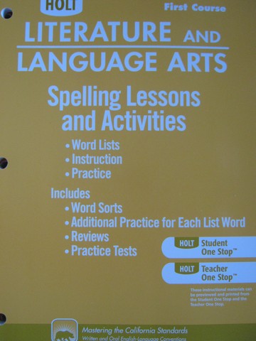 (image for) Spelling Lessons & Activities 1st Course (CA)(P)