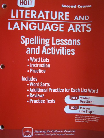 (image for) Spelling Lessons & Activities 2nd Course (CA)(P)