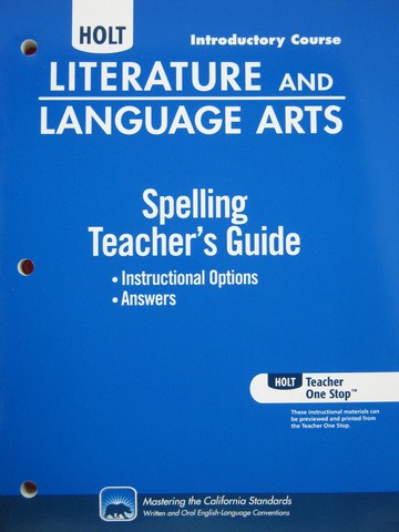 (image for) Literature & Language Arts Spelling TG Introductory (CA)(TE)(P)