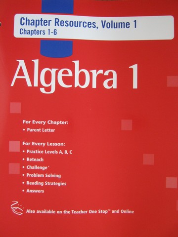 (image for) Algebra 1 Chapter Resources Volume 1 Chapters 1-6 (P)