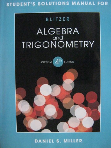 (image for) Algebra & Trigonometry Custom 4e Student's Solutions Manual (P)