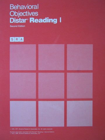 Distar Reading 1 2nd Edition Behavioral Objectives (P) (image for) Distar Reading 1 2nd Edition Behavioral Objectives (P)