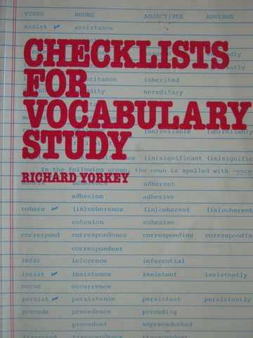 (image for) Checklists for Vocabulary Study (P) by Richard Yorkey