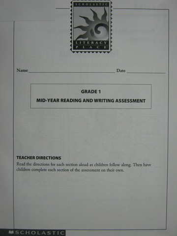 (image for) Literacy Place 1 Mid-Year Reading & Writing Assessment (P)
