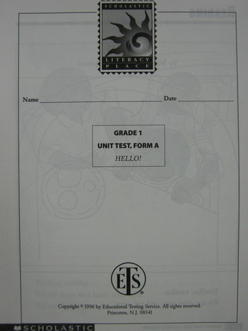 (image for) Literacy Place 1-1 Hello! Unit Test Form A (P)