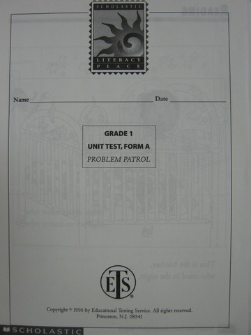 (image for) Literacy Place 1-2 Problem Patrol Unit Test Form A (P)