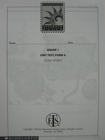 (image for) Literacy Place 1-3 Team Spirit Unit Test Form A (P)