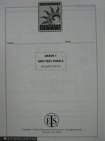 (image for) Literacy Place 1-6 Hometowns Unit Test Form A (P)