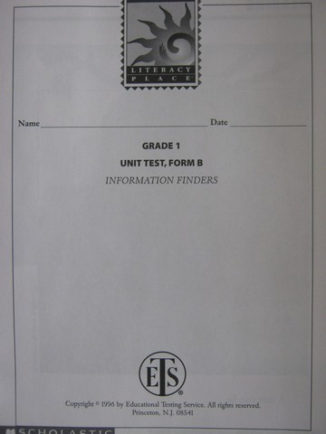 (image for) Literacy Place 1-5 Information Finder Unit Test Form B (P)