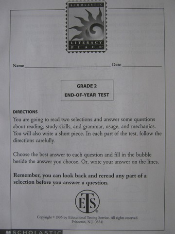 (image for) Literacy Place 2 End-of-Year Test (P)