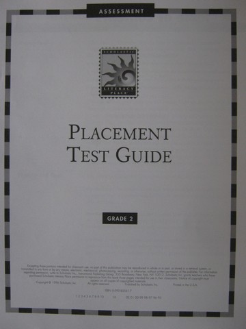 (image for) Literacy Place 2 Placement Test Guide (TE)(P)