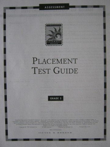 (image for) Literacy Place 3 Placement Test Guide (TE)(P)