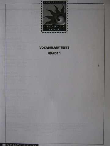 (image for) Literacy Place 1 Vocabulary Tests (P)
