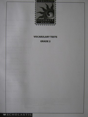(image for) Literacy Place 2 Vocabulary Tests (P)