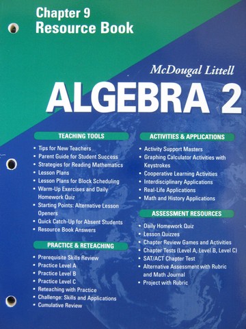 (image for) Algebra 2 Applications Equations Graphs Chapter 9 Resource (P)