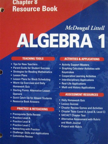 (image for) Algebra 1 Applications Equations Graphs Chapter 8 Resource (P)