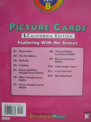 (image for) DiscoveryWorks K Exploring with the Senses Picture Cards (CA)(Pk