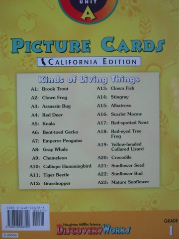 (image for) DiscoveryWorks 1 Kinds of Living Things Picture Cards (CA)(Pk)
