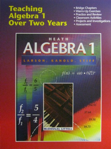 (image for) Heath Algebra 1 Teaching Algebra 1 Over Two Years (TE)(Binder)