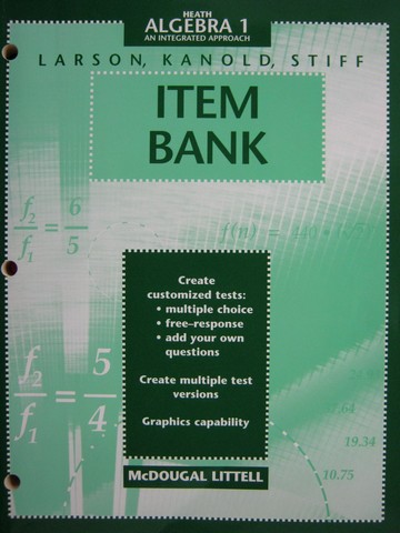(image for) Heath Algebra 1 An Integrated Approach Item Bank (P)