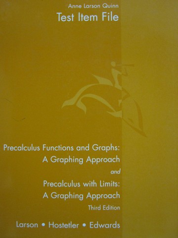 (image for) Precalculus with Limits 3rd Edition Test Bank (P) by Anne Quinn