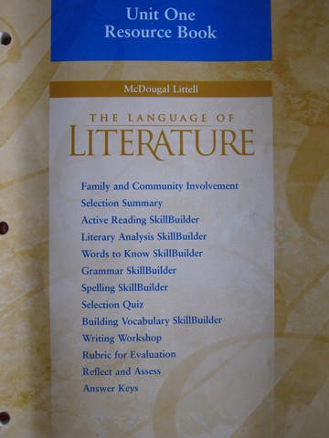 (image for) Language of Literature 6 Unit 1 Resource Book (P)