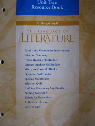 (image for) Language of Literature 6 Unit 2 Resource Book (P)