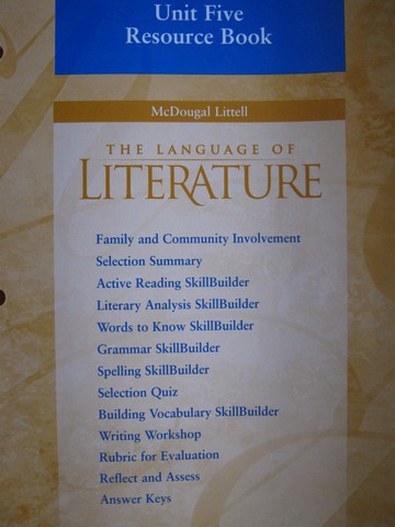 (image for) Language of Literature 6 Unit 5 Resource Book (P)