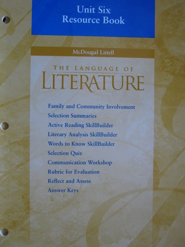 (image for) Language of Literature 6 Unit 6 Resource Book (P)