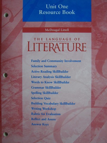 (image for) Language of Literature 7 Unit 1 Resource Book (P)