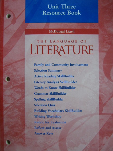 (image for) Language of Literature 7 Unit 3 Resource Book (P)