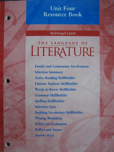 (image for) Language of Literature 7 Unit 4 Resource Book (P)