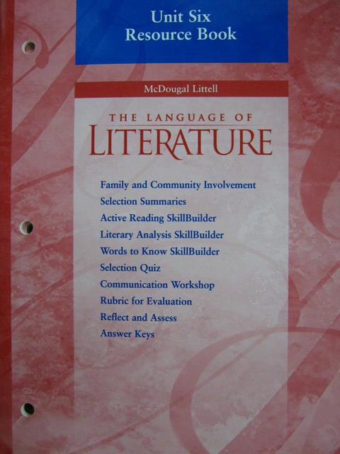 (image for) Language of Literature 7 Unit 6 Resource Book (CA)(P)