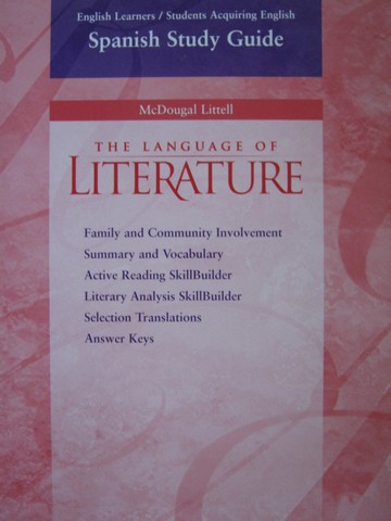(image for) Language of Literature 7 EL Spanish Study Guide (CA)(P)