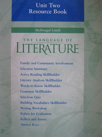 (image for) Language of Literature 8 Unit 2 Resource Book (P)