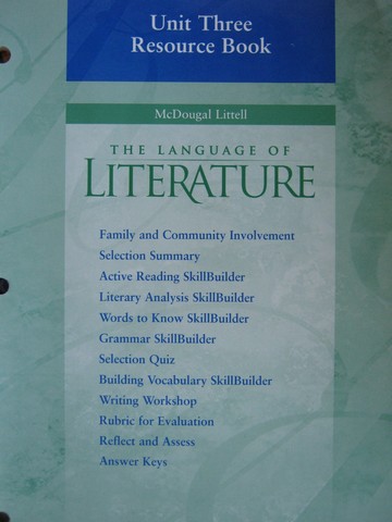(image for) Language of Literature 8 Unit 3 Resource Book (P)