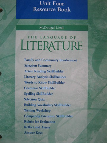 (image for) Language of Literature 8 Unit 4 Resource Book (P)