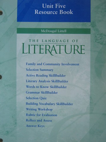 (image for) Language of Literature 8 Unit 5 Resource Book (P)