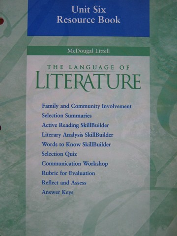 (image for) Language of Literature 8 Unit 6 Resource Book (P)