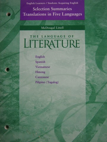 (image for) Language of Literature 8 EL Selection Summaries Translations (P)
