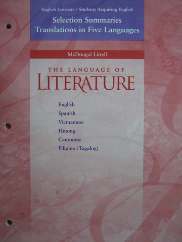 (image for) Language of Literature 7 EL Selection Summaries Translations (P)