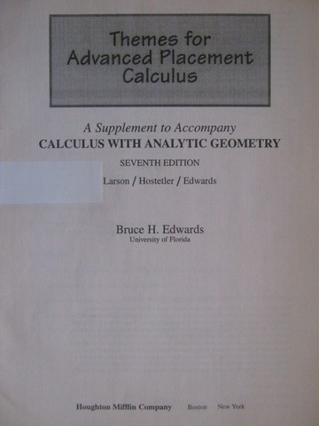 (image for) Calculus 7th Edition Themes for Advanced Placement (P)