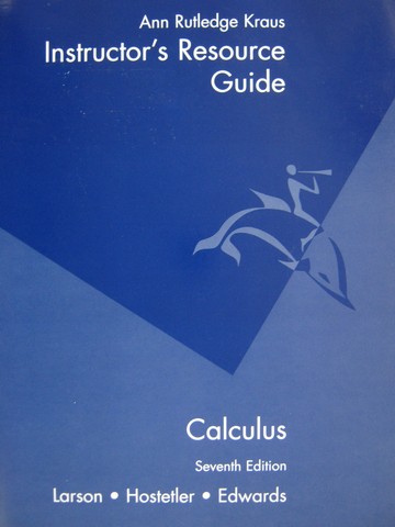 (image for) Calculus 7th Edition Instructor's Resource Guide (TE)(P)