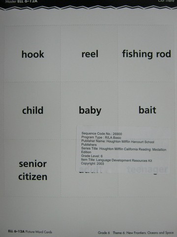 (image for) HM Reading 6 Picture-Word Cards (Pk)