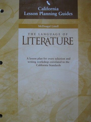 (image for) Language of Literature 6 Lesson Planning Guides (CA)(P)