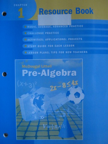 (image for) Pre-Algebra Chapter 1 Resource Book (P) by Larson, Boswell,
