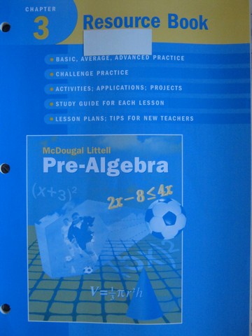 (image for) Pre-Algebra Chapter 3 Resource Book (P) by Larson, Boswell,