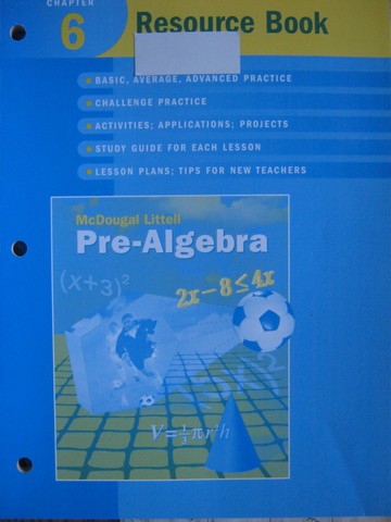 (image for) Pre-Algebra Chapter 6 Resource Book (P) by Larson, Boswell,