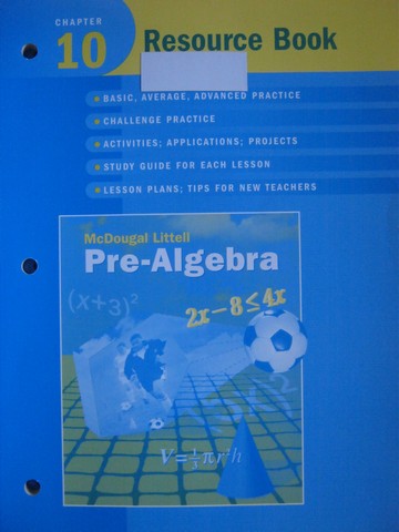 (image for) Pre-Algebra Chapter 10 Resource Book (P) by Larson, Boswell,