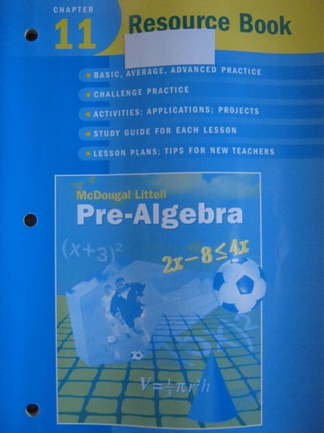 (image for) Pre-Algebra Chapter 11 Resource Book (P) by Larson, Boswell,